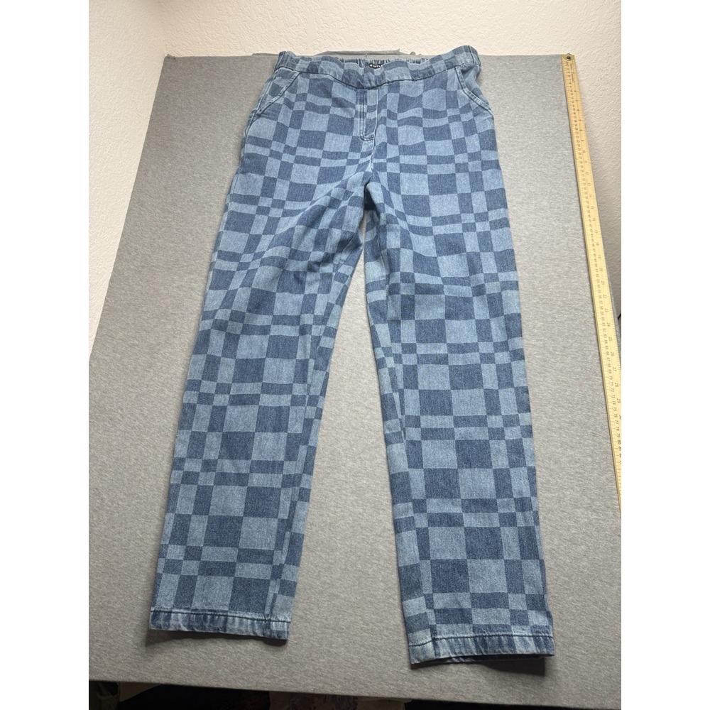 Whistles Womens Checkerboard Jeans Size 30‎ Blue Billie Wide Leg Casual